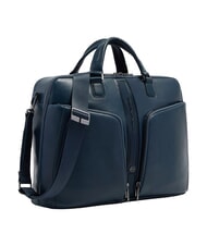 PIQUADRO W143 &Eacute;tui en cuir pour ordinateur portable 15,6 pouces bleu - Porte Documents Travail - 2