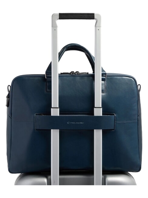 W143 &Eacute;tui en cuir pour ordinateur portable 15,6 pouces bleu - Porte Documents Travail