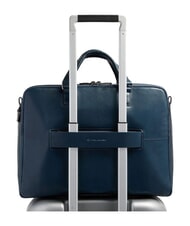 PIQUADRO W143 &Eacute;tui en cuir pour ordinateur portable 15,6 pouces bleu - Porte Documents Travail - 3