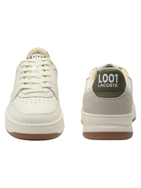 L001 SET Baskets &eacute;teint blanc/khk - Chaussures Homme