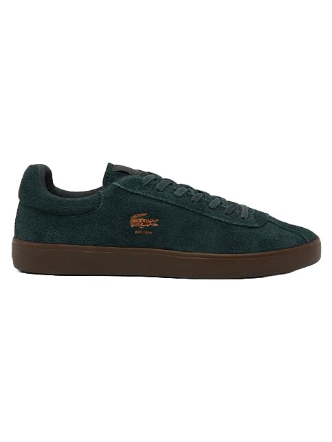 BASESHOT Baskets en cuir vert fonc&eacute;/gomme fonc&eacute;e - Chaussures Homme