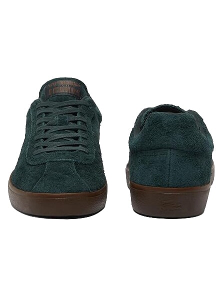 BASESHOT Baskets en cuir vert fonc&eacute;/gomme fonc&eacute;e - Chaussures Homme