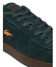 LACOSTE BASESHOT Baskets en cuir vert fonc&eacute;/gomme fonc&eacute;e - Chaussures Homme - 6