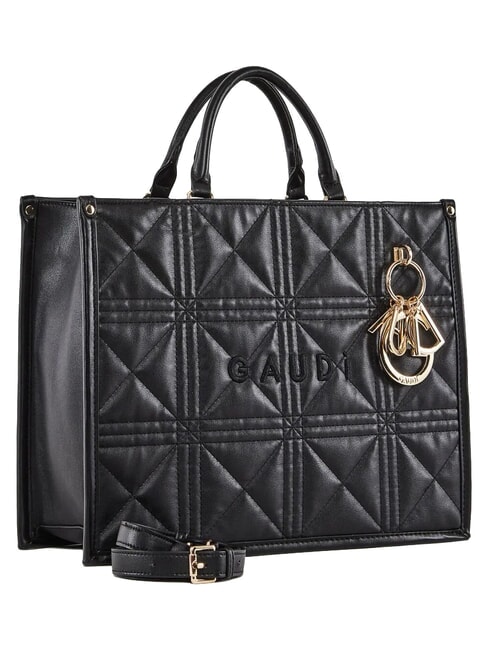 LETIZIA Sac de courses &agrave; breloques NOIR - Sacs pour Femme