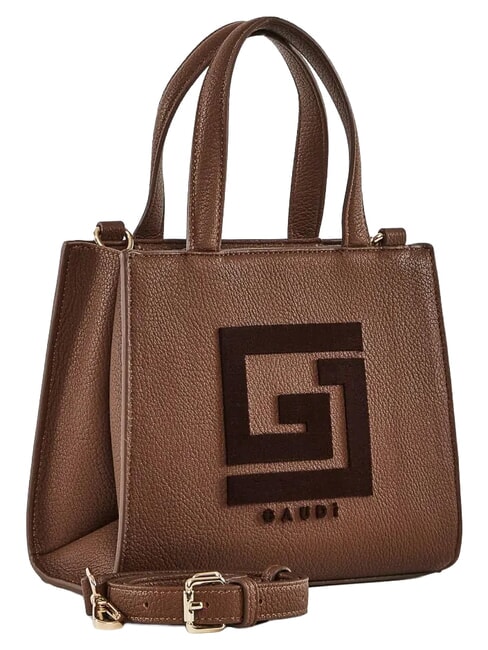 EMILY FLOCK Mini sac cabas avec logo et bandouli&egrave;re chocolat - Sacs pour Femme