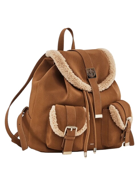 LYNN Sac &agrave; dos avec poches et logo en m&eacute;tal bronzage - Sacs pour Femme