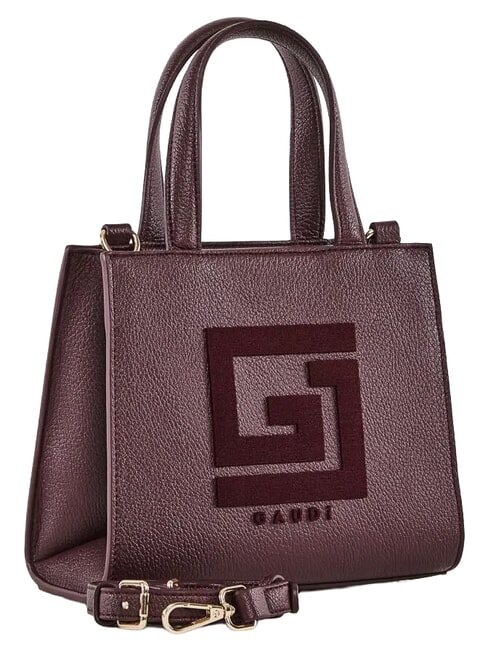 EMILY FLOCK Mini sac cabas avec logo et bandouli&egrave;re Bourgogne - Sacs pour Femme