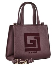 GAUD&Igrave; EMILY FLOCK Mini sac cabas avec logo et bandouli&egrave;re Bourgogne - Sacs pour Femme - 2
