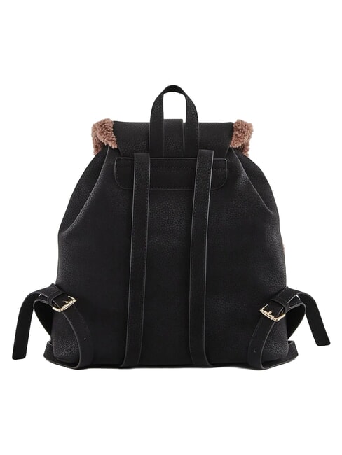 LYNN Sac &agrave; dos avec poches et logo en m&eacute;tal NOIR - Sacs pour Femme