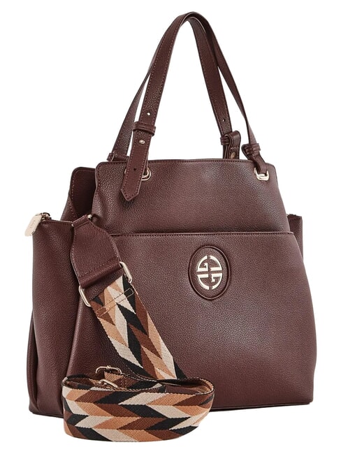 GINNIE Sac &agrave; main avec bandouli&egrave;re chocolat - Sacs pour Femme