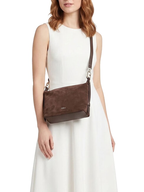 TONIE Sac bandouli&egrave;re, avec bandouli&egrave;re tons chocolat - Sacs pour Femme
