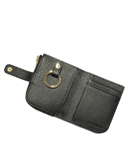 METALLIC SOFT Mini portefeuille en cuir Noir - Portefeuilles Femme