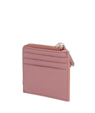 COCCINELLE TASSEL Porte-cartes zipp&eacute; en cuir martel&eacute; Rose d'hiver - Portefeuilles Femme - 2