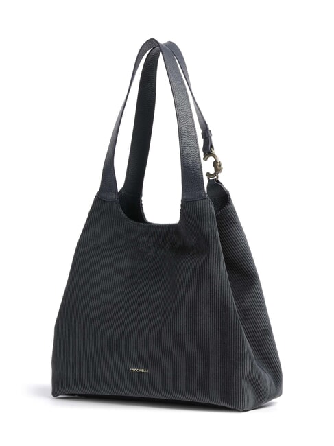 C-EASY CORDURO sac cabas bandouli&egrave;re en cuir bleu nuit - Sacs pour Femme
