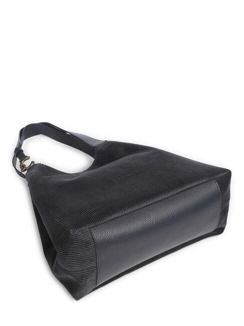 C-EASY CORDURO sac cabas bandouli&egrave;re en cuir bleu nuit - Sacs pour Femme