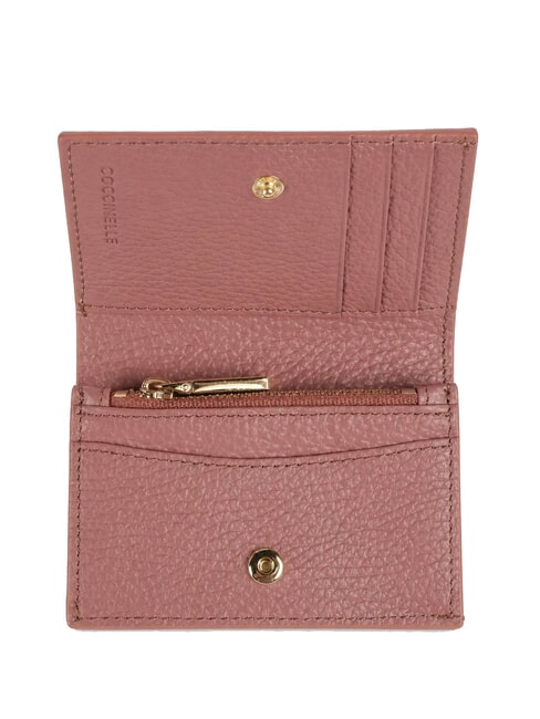 METALLIC SOFT Portefeuille compact en cuir Rose d'hiver - Portefeuilles Femme