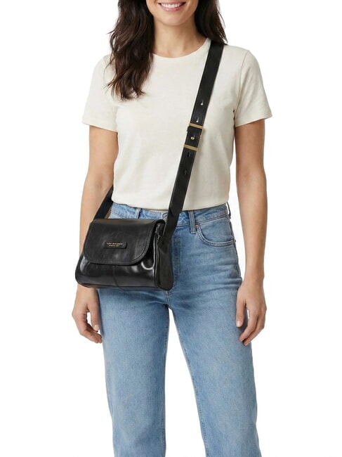 FLORA Mini sac bandouli&egrave;re en cuir black Gold - Sacs pour Femme