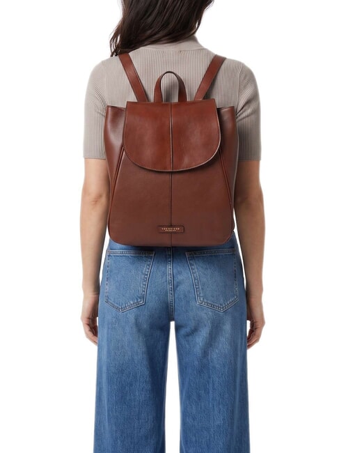 ELISABETTA Sac &agrave; dos en cuir MARRON - Sacs pour Femme