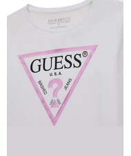 GUESS KIDS Chemise &agrave; manches longues m&eacute;tallis&eacute;e blanc pur - Tee-shirt enfant - 3