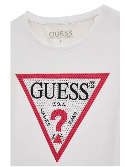KIDS T-shirt &agrave; manches courtes avec strass blanc pur - Tee-shirt enfant
