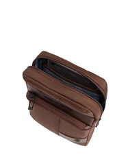 PIQUADRO WOLLEM Sac iPad mini en tissu et cuir MARRON - Sacs en Bandouli&egrave;res pour Homme - 4