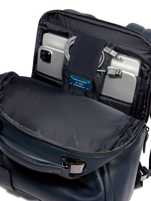 MODUS SPECIALE Sac &agrave; dos pour ordinateur portable 14 pouces, en cuir bleu - Sacs &agrave; dos pour ordinateur portable