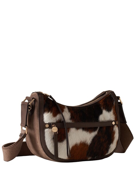 LUNA Sac en peau de poney naturel/cendre/cacao - Sacs pour Femme