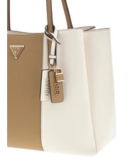 GUESS NOELLE 2 sac &agrave; bandouli&egrave;re blanc cass&eacute;/beige - Sacs pour Femme - 3
