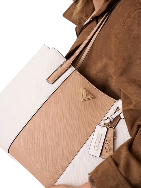 NOELLE 2 sac &agrave; bandouli&egrave;re blanc cass&eacute;/beige - Sacs pour Femme