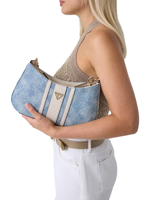 NOELLE 2 Sac bandouli&egrave;re ajustable logo denim - Sacs pour Femme