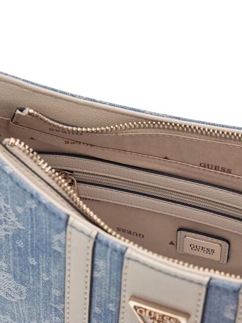 NOELLE 2 Sac bandouli&egrave;re ajustable logo denim - Sacs pour Femme