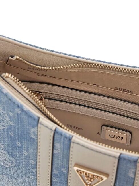 NOELLE 2 Sac bandouli&egrave;re ajustable logo denim - Sacs pour Femme