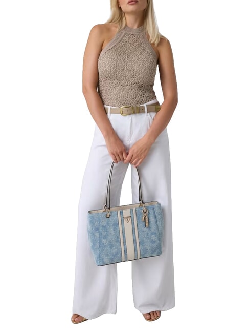 NOELLE 2 Sac cabas &agrave; double anse logo denim - Sacs pour Femme
