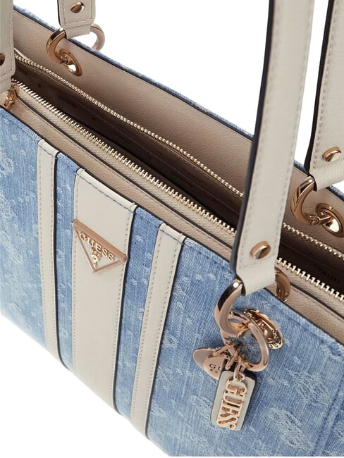 NOELLE 2 Sac cabas &agrave; double anse logo denim - Sacs pour Femme