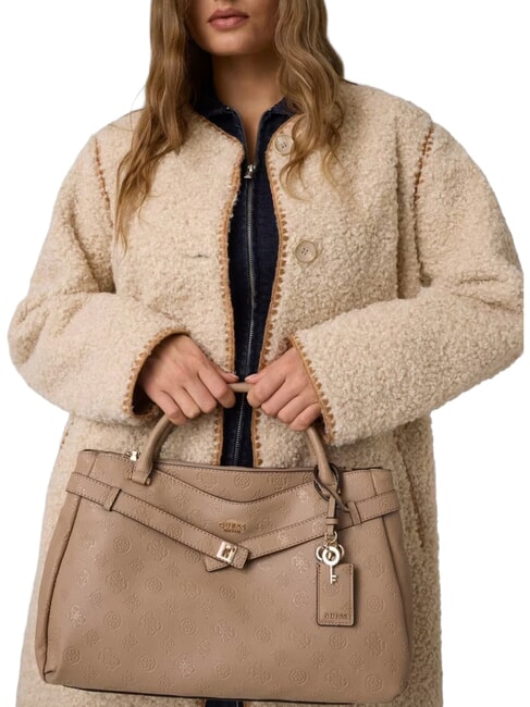 ELLA Sac &agrave; main avec bandouli&egrave;re logo beige - Sacs pour Femme