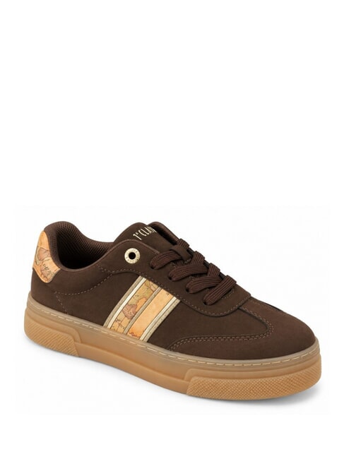 GEO Baskets marron fonc&eacute;/beige g&eacute;om&eacute;trique - Chaussures Femme