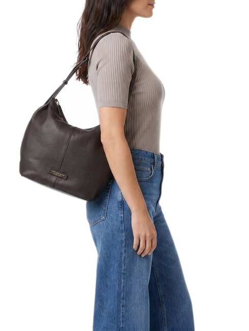 MARISA Sac bandouli&egrave;re en cuir moka &agrave; l'or - Sacs pour Femme