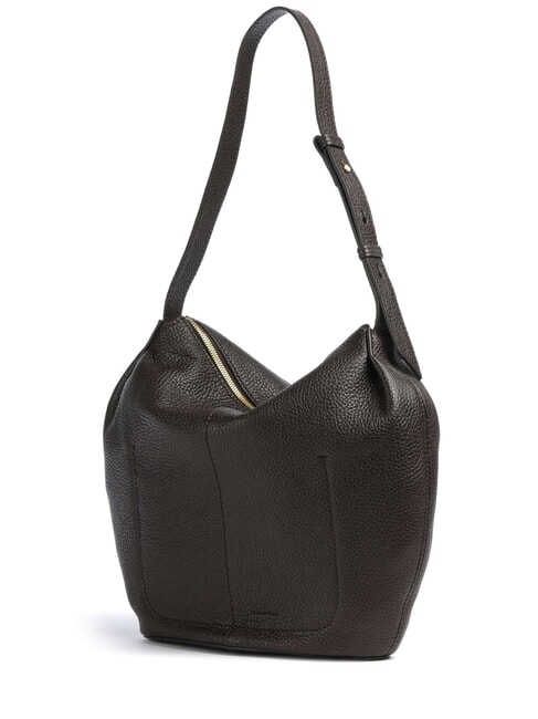 MARISA Sac bandouli&egrave;re en cuir moka &agrave; l'or - Sacs pour Femme