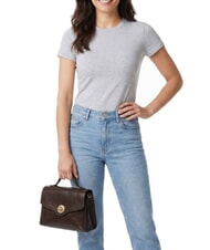 THE BRIDGE IRENE Sac bandouli&egrave;re en cuir moka &agrave; l'or - Sacs pour Femme - 2