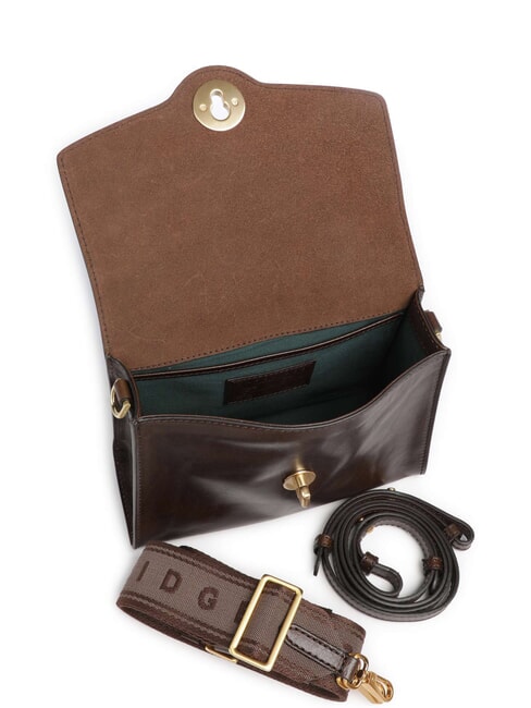 IRENE Sac bandouli&egrave;re en cuir moka &agrave; l'or - Sacs pour Femme