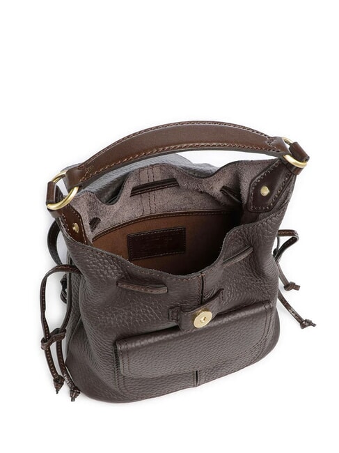 MARTINA Sac &agrave; dos en cuir martel&eacute; moka &agrave; l'or - Sacs pour Femme