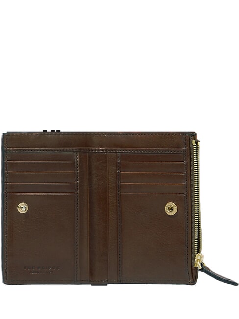 LUCREZIA  Pochette en cuir moka &agrave; l'or - Portefeuilles Femme