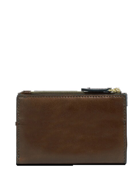 LUCREZIA  Pochette en cuir moka &agrave; l'or - Portefeuilles Femme