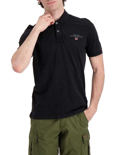 ELBAS 4 Polo en coton &agrave; manches courtes noir 041 - chemise polo