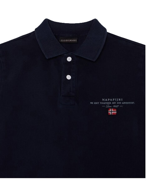 K ELBAS 5 Polo &agrave; manches courtes, pur coton blu marine - Tee-shirt enfant