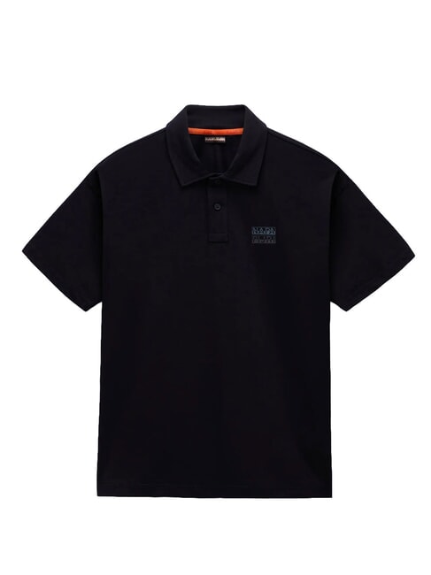 E-ELEVATED LOGO SS polo en coton beaut&eacute; noire - chemise polo