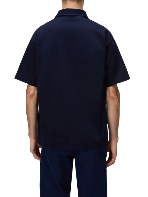 E-ELEVATED LOGO SS polo en coton blu marine - chemise polo