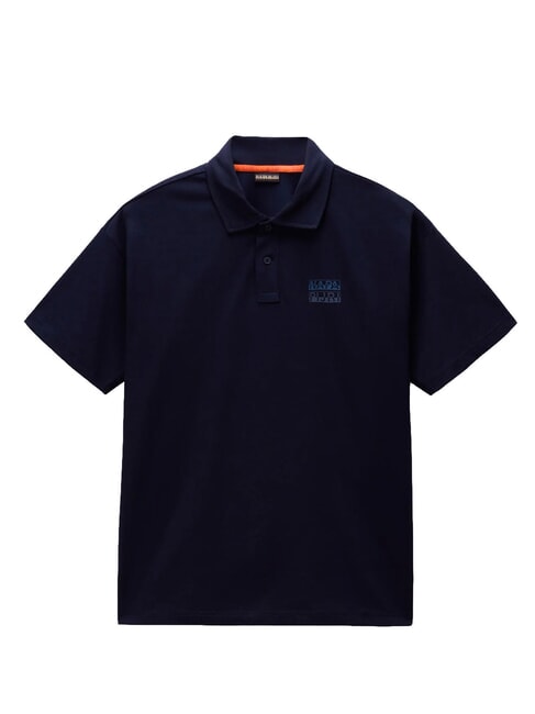 E-ELEVATED LOGO SS polo en coton blu marine - chemise polo