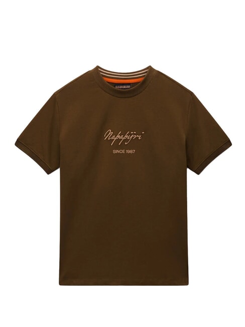 S-BARYTE SS T-shirt en coton olive fonc&eacute; - T-shirt