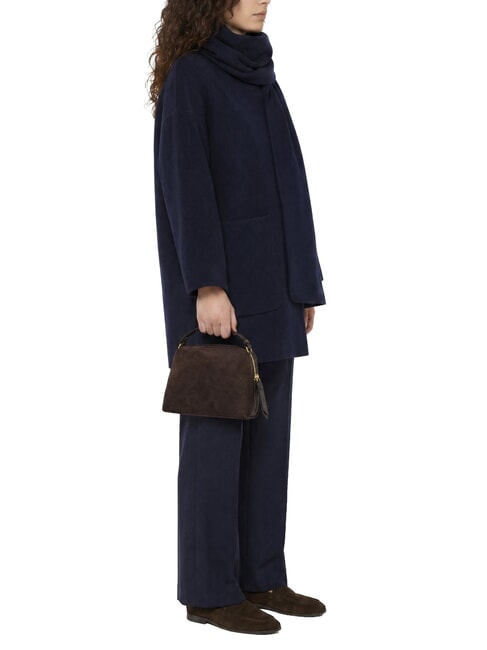 ALIFA Sac &agrave; main avec bandouli&egrave;re, en cuir moka - Sacs pour Femme
